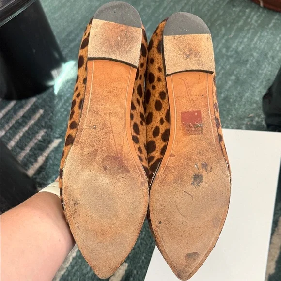 Givenchy Leopard Print Pointed Toe Flats in Tan and Brown - Picture 4 of 8